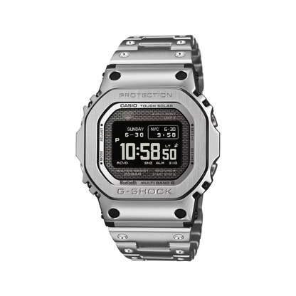Reloj Digital Casual Tough Solar Plateado de Hombre