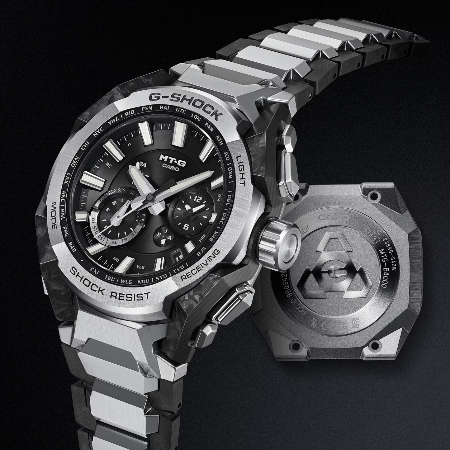 Reloj Análogo Casual Plateado de Hombre
