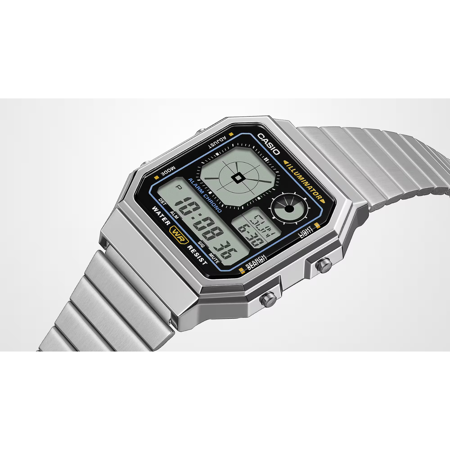 Reloj Digital Vintage Plateado Unisex