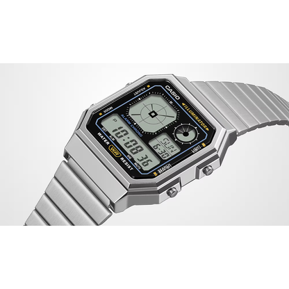 Reloj Digital Vintage Plateado Unisex