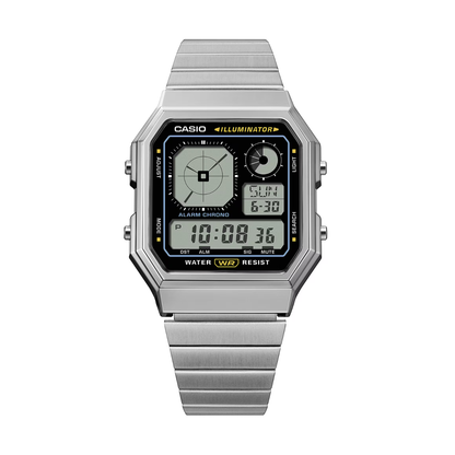 Reloj Digital Vintage Plateado Unisex