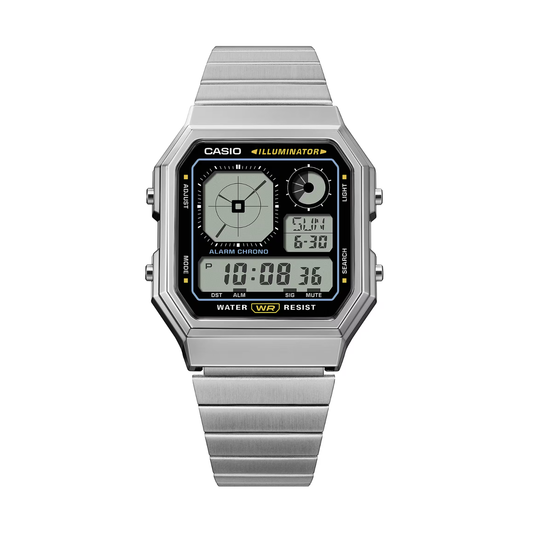 Reloj Digital Vintage Plateado Unisex