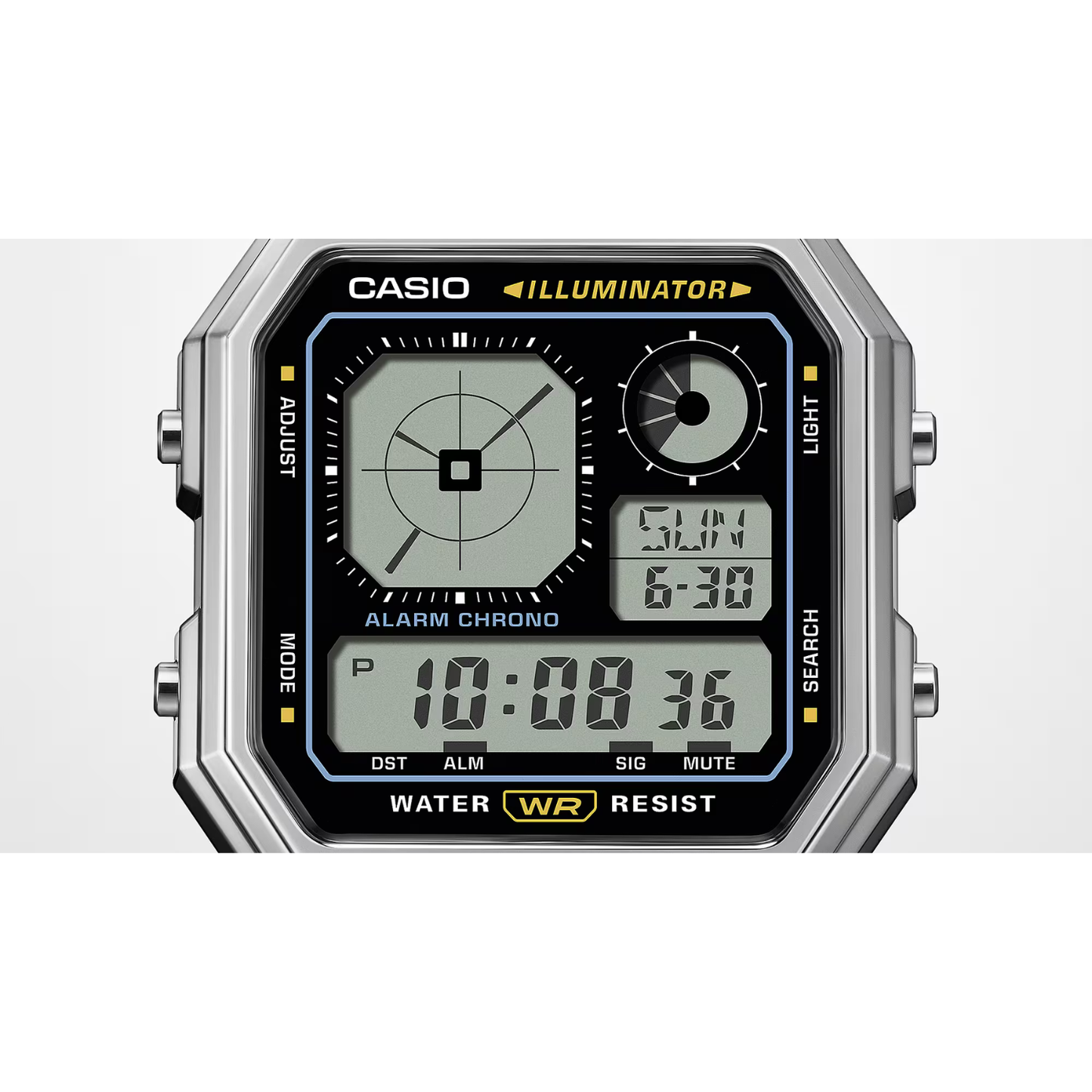Reloj Digital Vintage Plateado Unisex