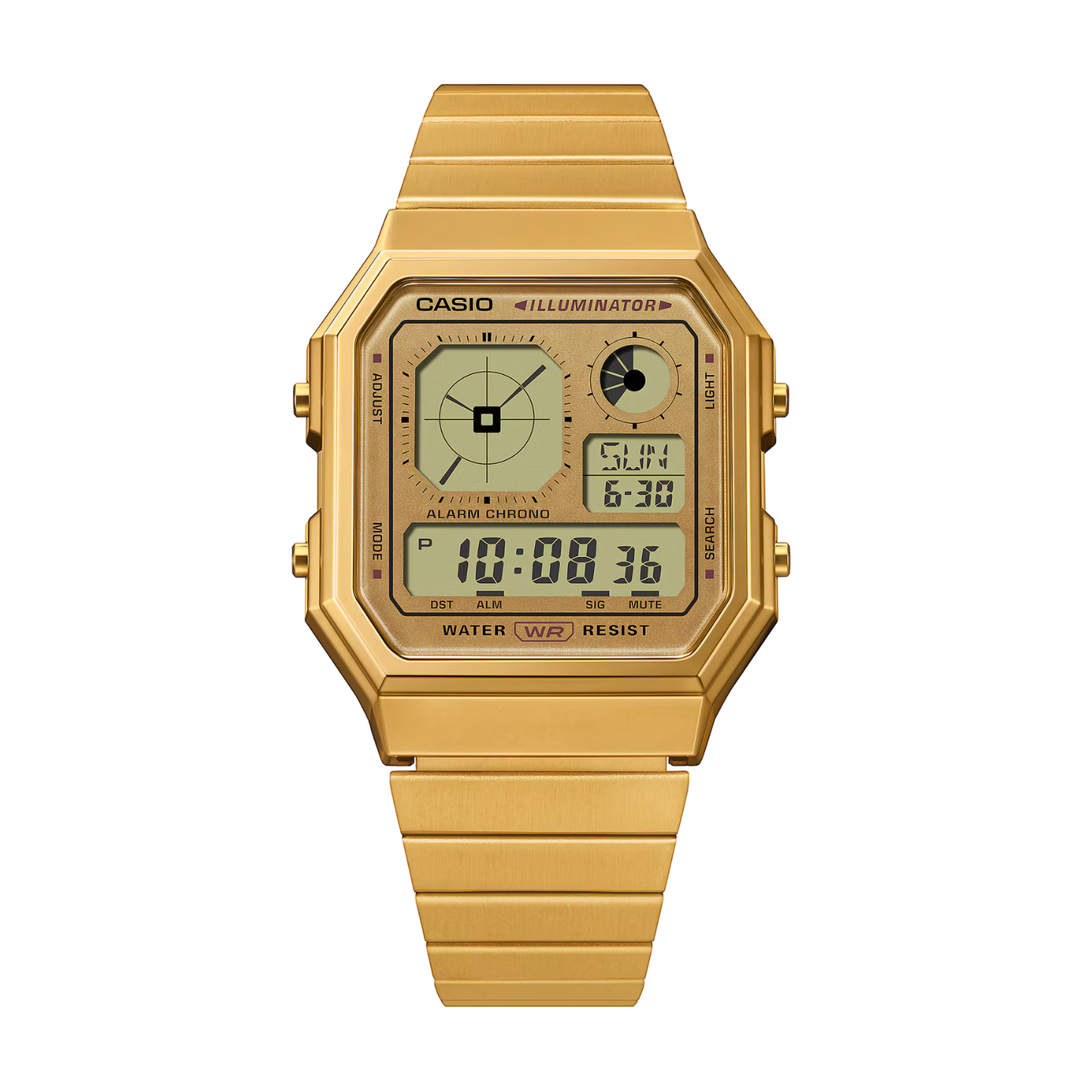 Reloj Digital Vintage Dorado Unisex