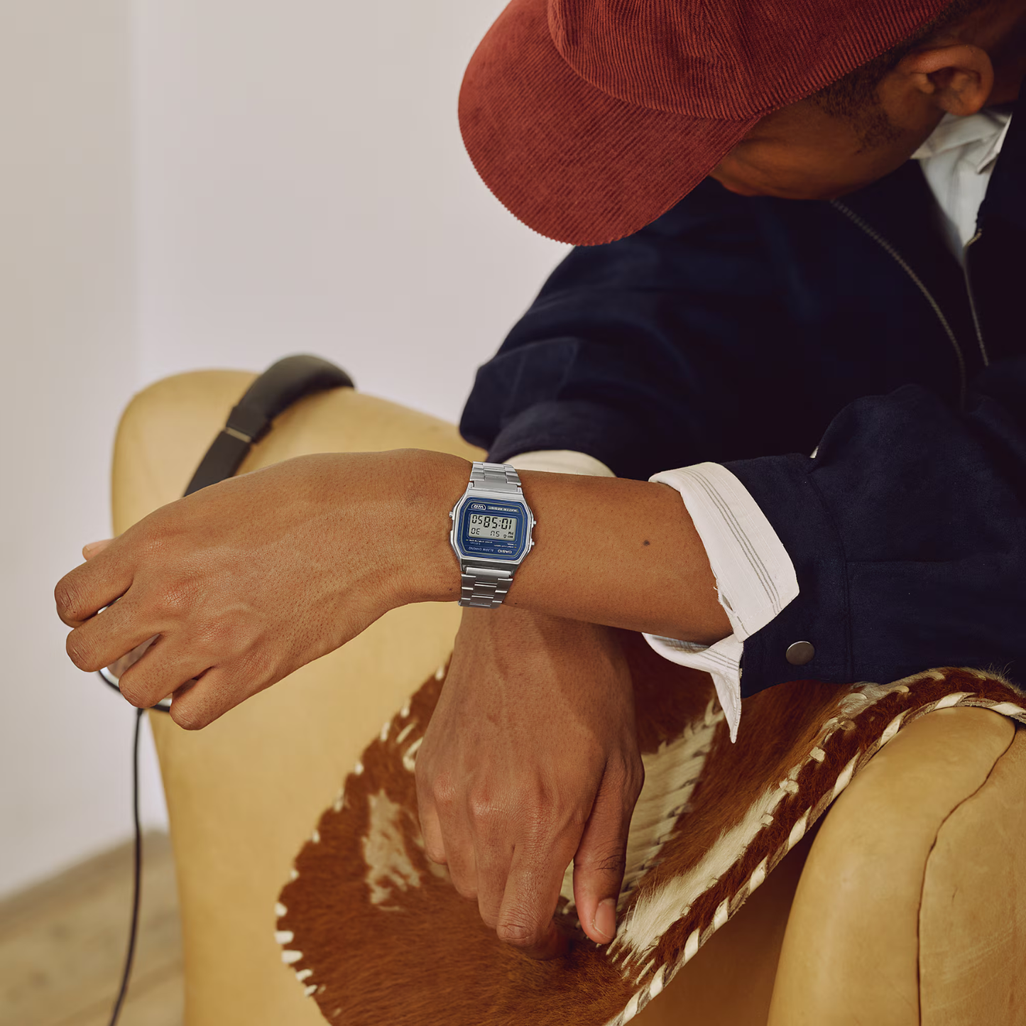 Reloj Digital Vintage Plateado Unisex