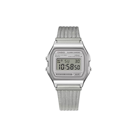 Reloj Digital Vintage Plateado Unisex