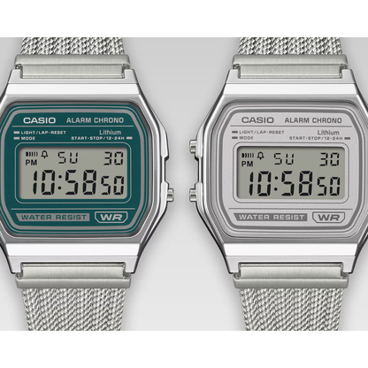 Reloj Digital Vintage Plateado Unisex