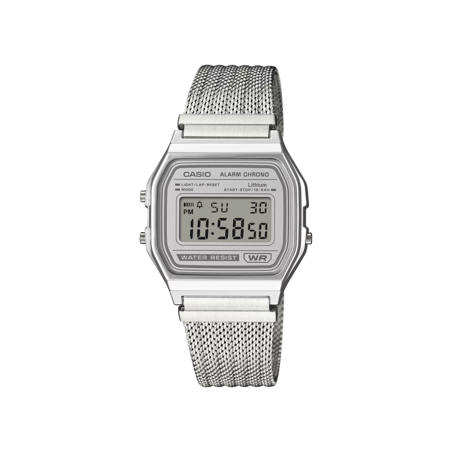 Reloj Digital Vintage Plateado Unisex