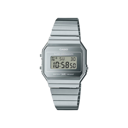 Reloj Digital Vintage Plateado de Mujer