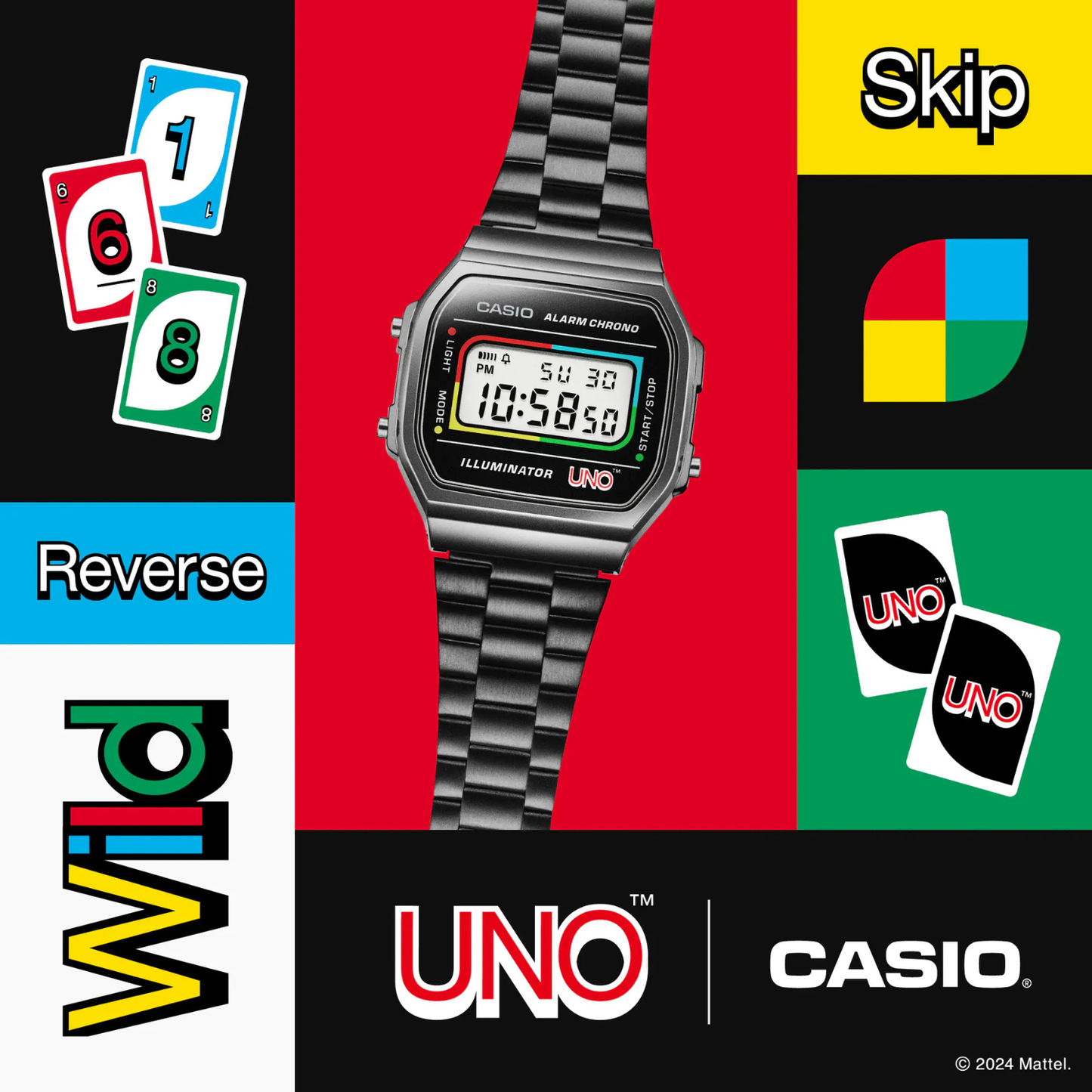 Reloj Digital Vintage Gris Unisex Edición Limitada de UNO™