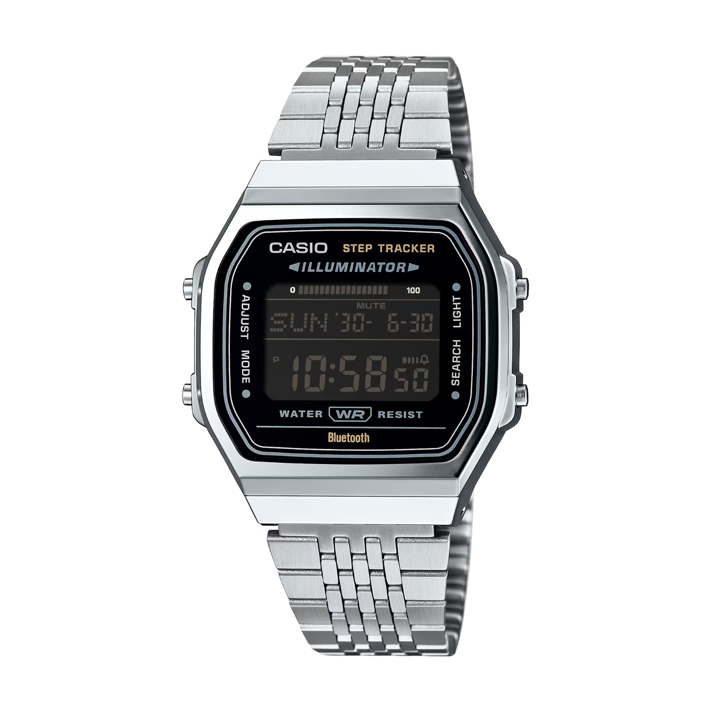 Reloj Digital Vintage Plateado de Hombre Serie Bluetooth
