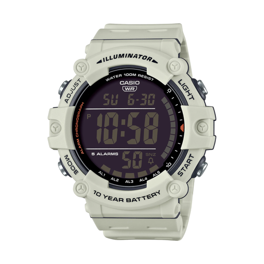 Reloj Digital Deportivo Crema de Hombre
