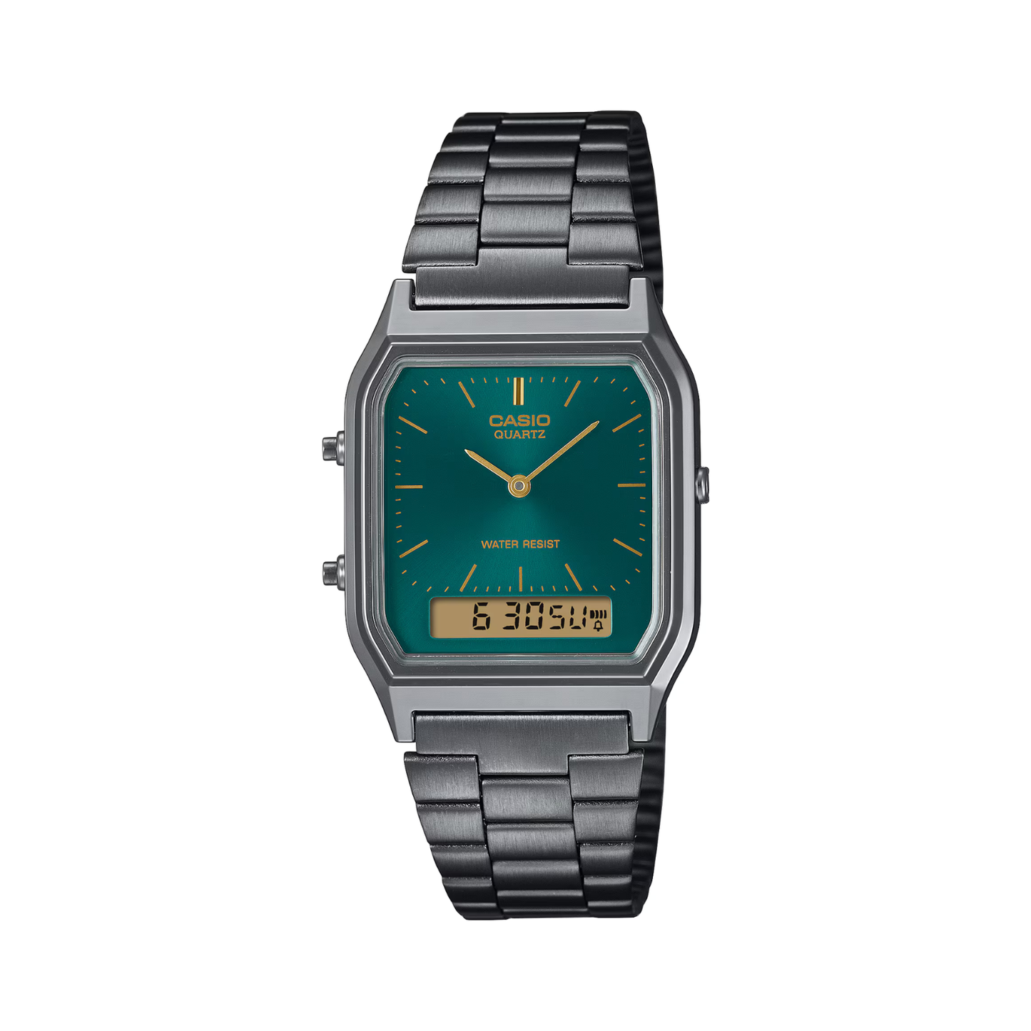 Reloj Análogo Digital Vintage Gris Oscuro Unisex