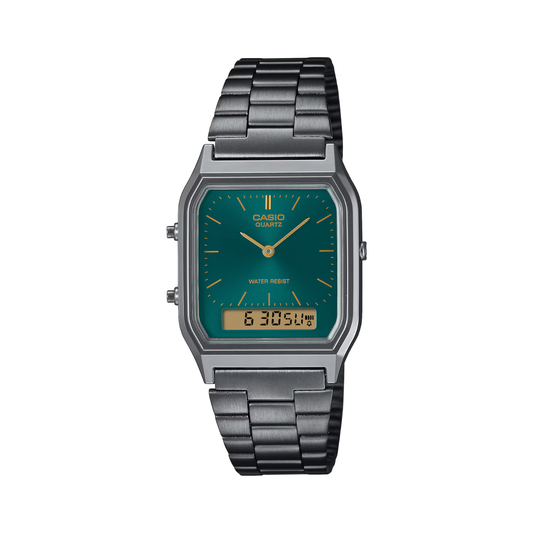 Reloj Análogo Digital Vintage Gris Oscuro Unisex
