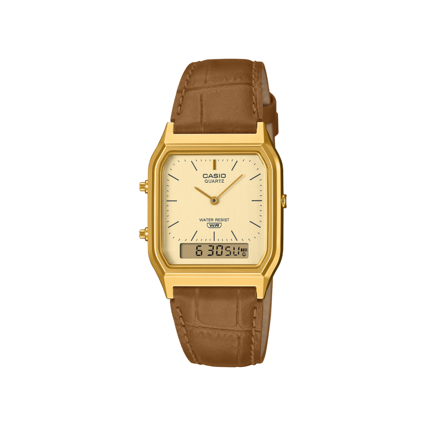 Reloj Análogo Digital Vintage Dorado Unisex