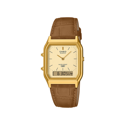 Reloj Análogo Digital Vintage Dorado Unisex