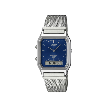 Reloj Análogo Digital Vintage Plateado de Hombre