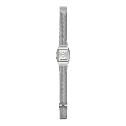 Reloj Análogo Digital Vintage Plateado Unisex