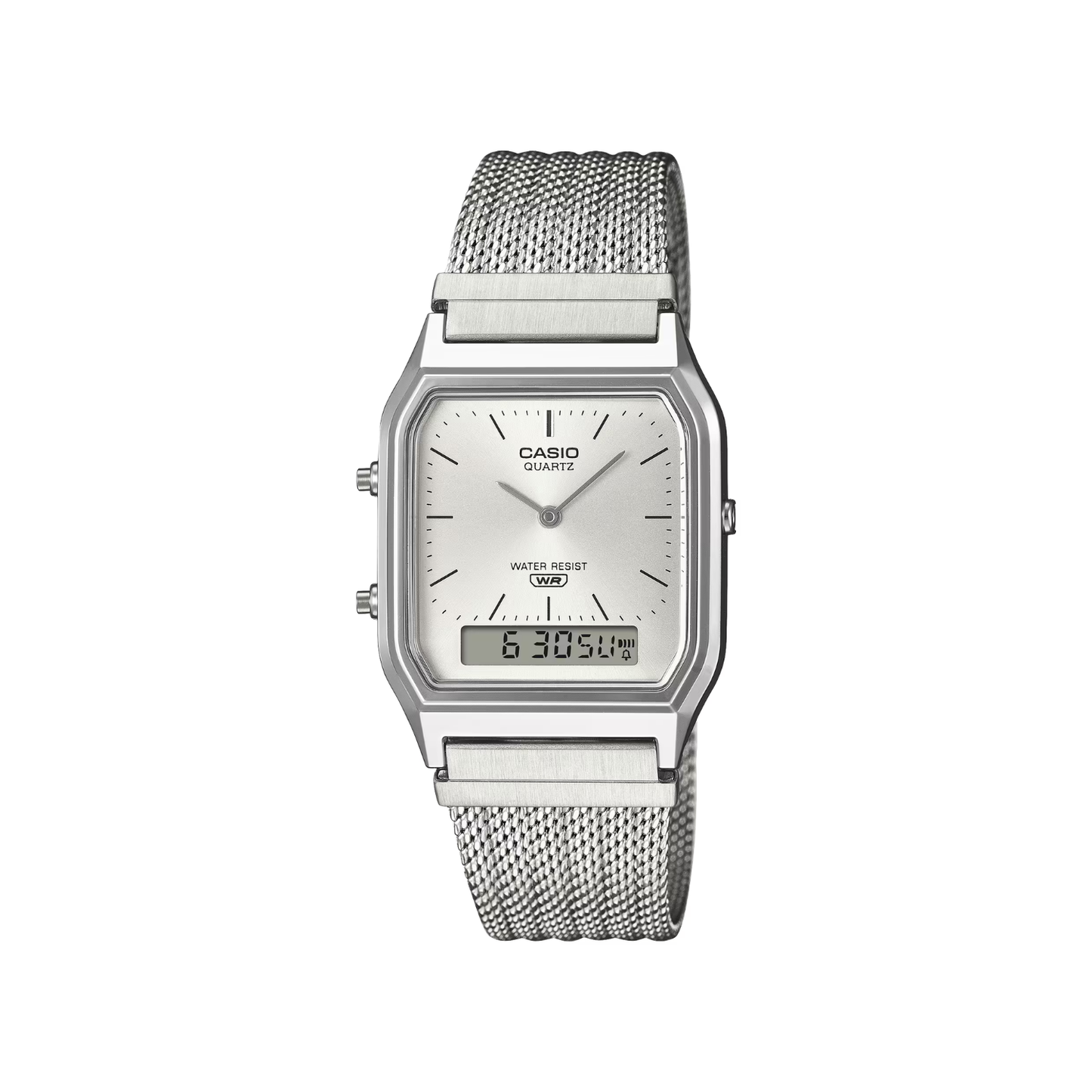 Reloj Análogo Digital Vintage Plateado Unisex