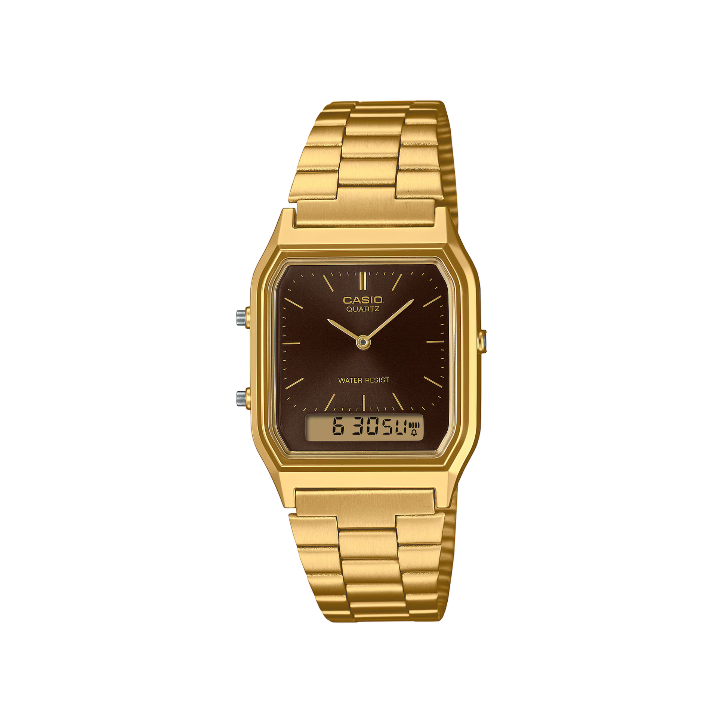 Reloj Análogo Digital Vintage Dorado Unisex