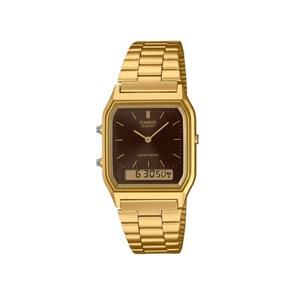Reloj Análogo Digital Vintage Dorado Unisex