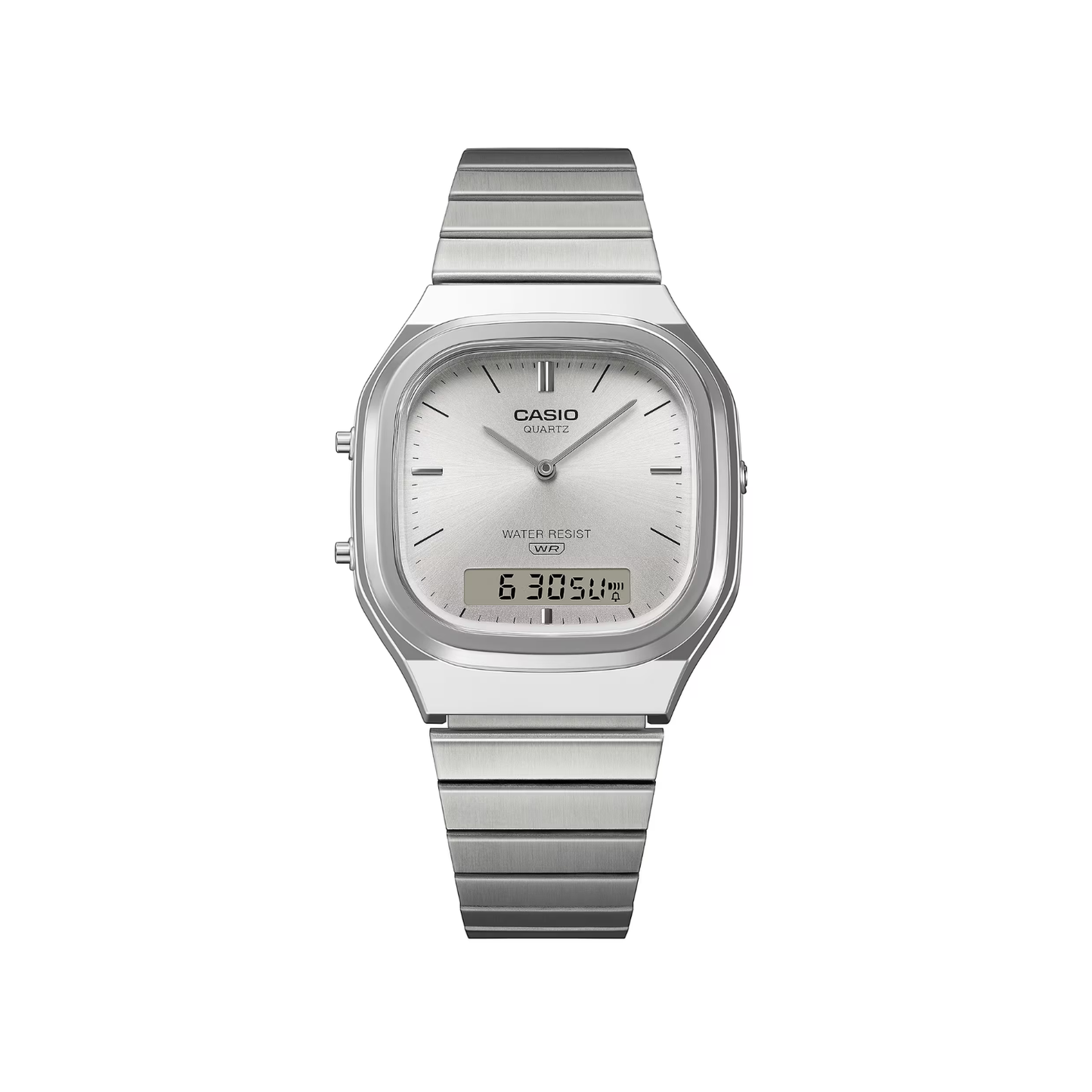 Reloj Análogo Digital Vintage Plateado Unisex
