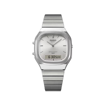 Reloj Análogo Digital Vintage Plateado Unisex
