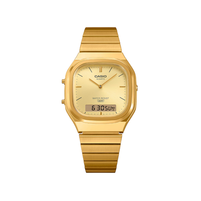 Reloj Análogo Digital Vintage Dorado Unisex
