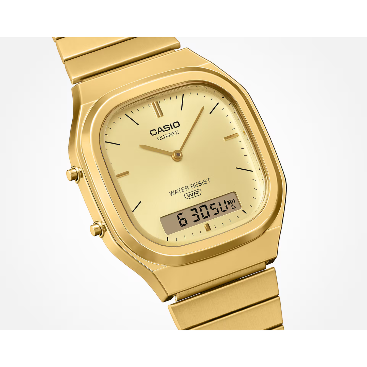 Reloj Análogo Digital Vintage Dorado Unisex