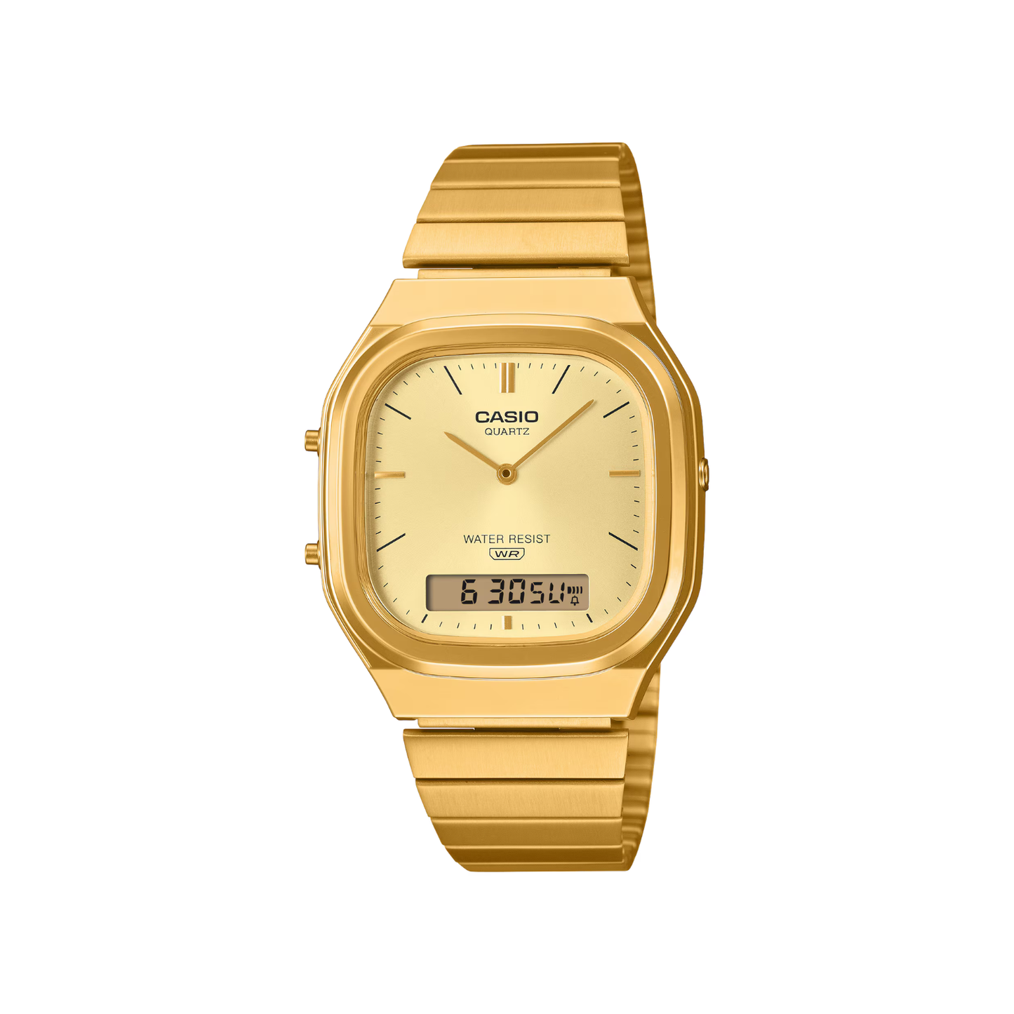 Reloj Análogo Digital Vintage Dorado Unisex