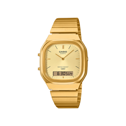 Reloj Análogo Digital Vintage Dorado Unisex