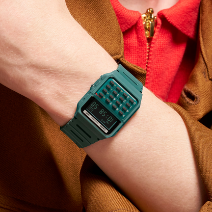 Reloj Digital Calculadora Casual Verde Unisex