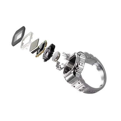 Reloj Digital Tipo Anillo 50th Aniversary Vintage Plateado Unisex