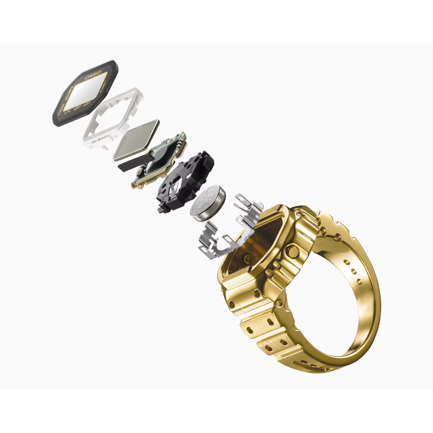 Reloj Digital Casual de Anillo Dorado Unisex