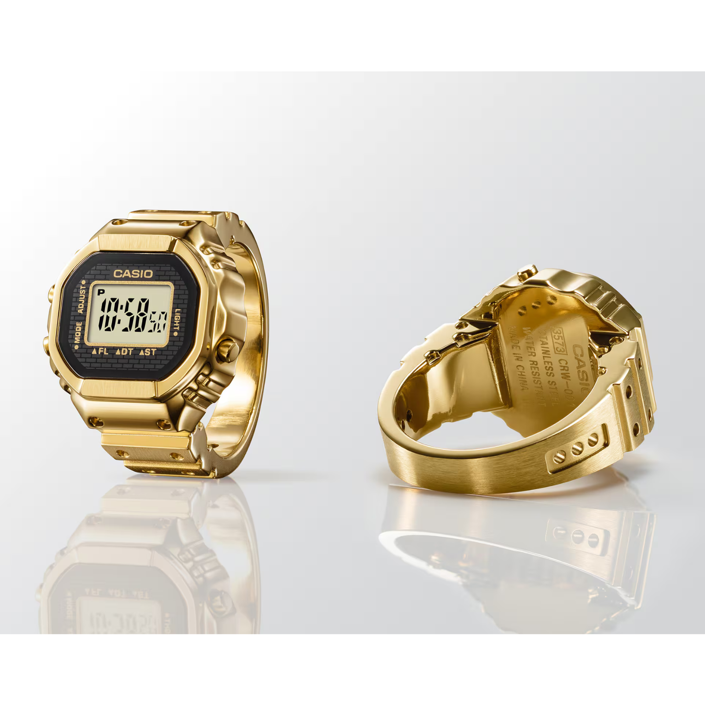 Reloj Digital Casual de Anillo Dorado Unisex
