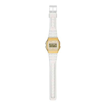 Reloj Digital Casual Dorado Transparente de Mujer
