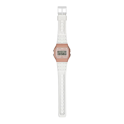 Reloj Digital Casual Oro Rosa Transparente de Mujer
