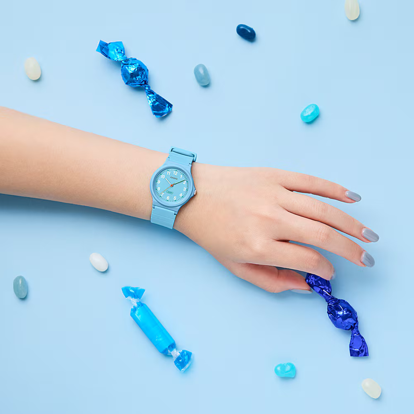 Reloj Análogo Juvenil Celeste de Mujer