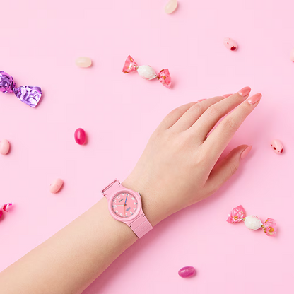 Reloj Análogo Juvenil Rosado de Mujer
