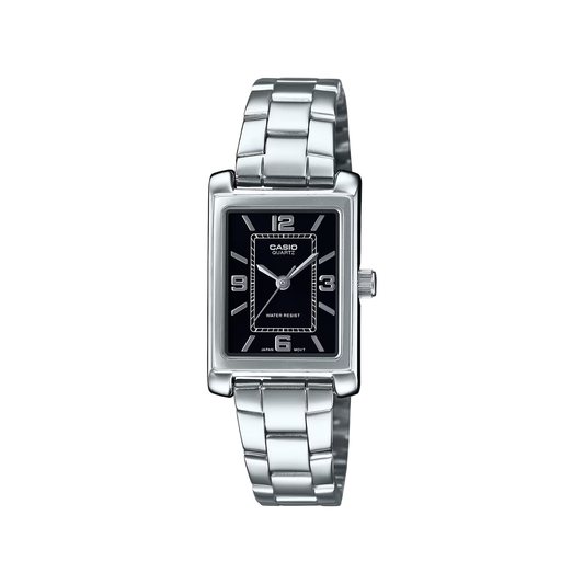 Reloj Análogo Clásico Plateado de Mujer