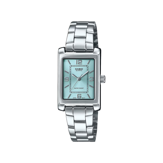 Reloj Análogo Clásico Plateado de Mujer