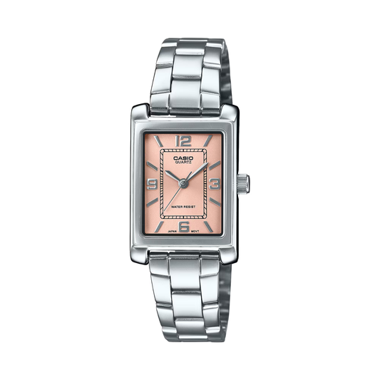 Reloj Análogo Clásico Plateado de Mujer