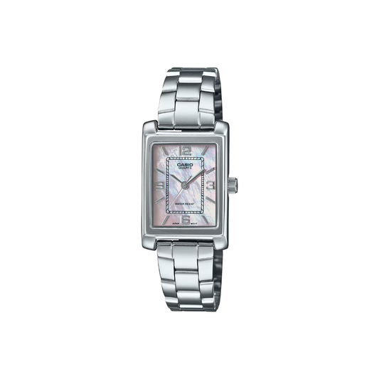 Reloj Análogo Clásico Plateado de Mujer