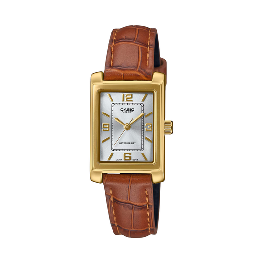 Reloj Análogo Clásico Dorado de Mujer