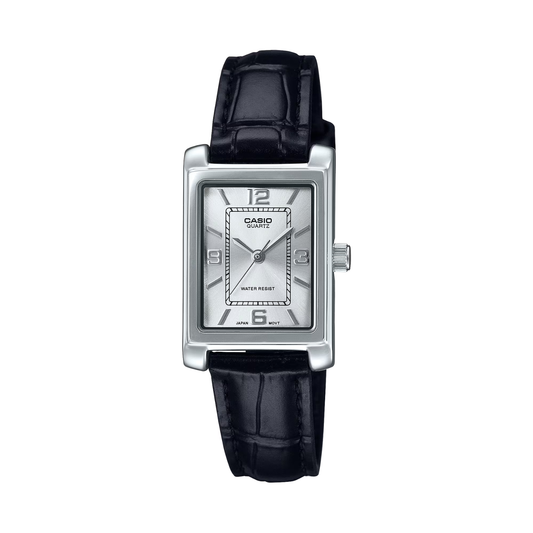 Reloj Análogo Clásico Plateado de Mujer