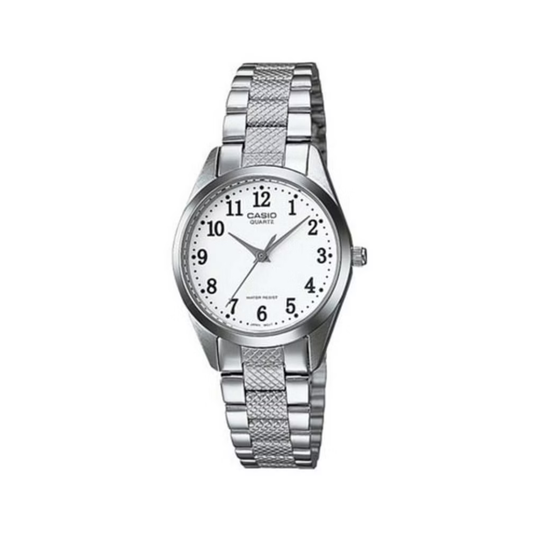 Reloj Análogo Clásico Plateado de Mujer
