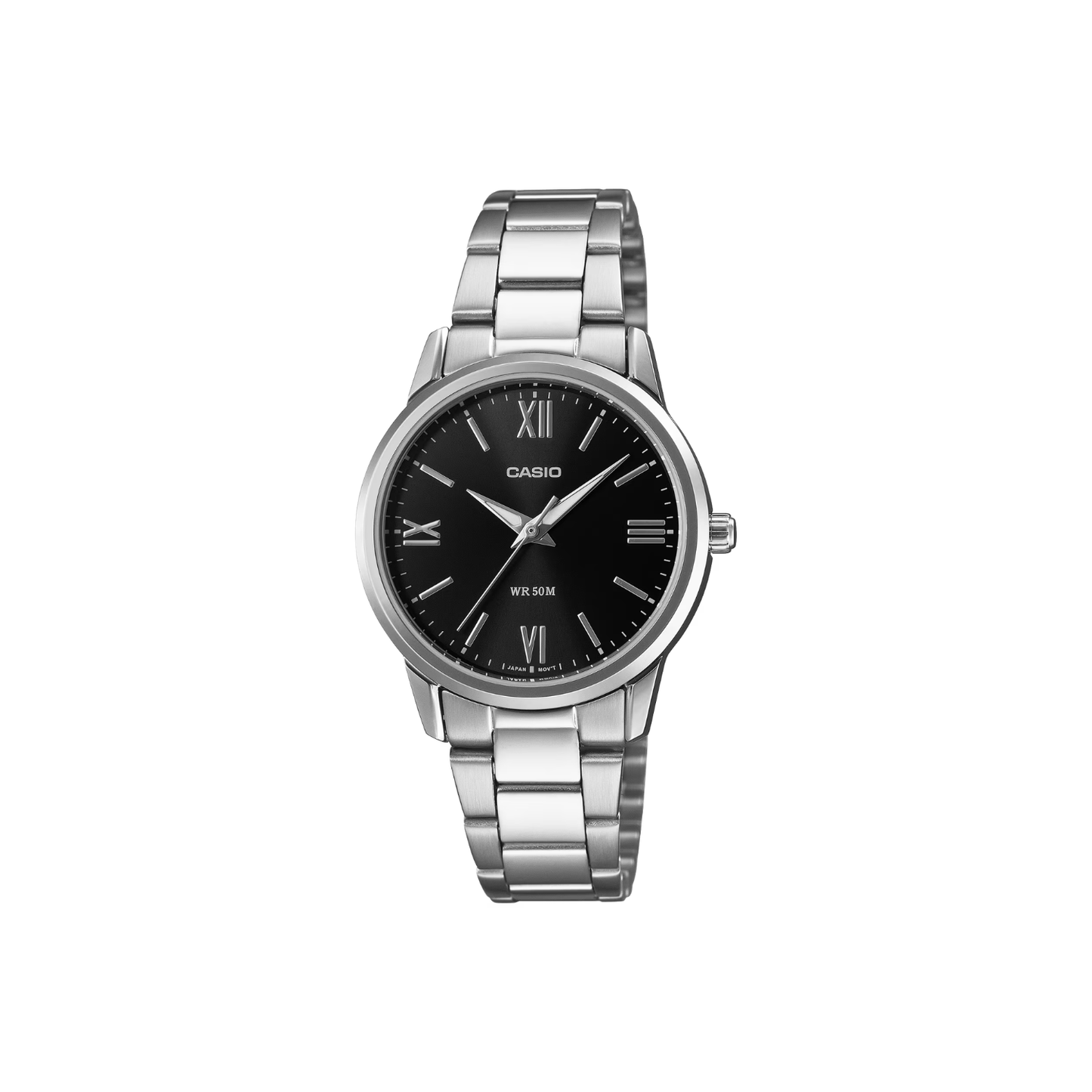 Reloj Análogo Clásico Plateado de Mujer