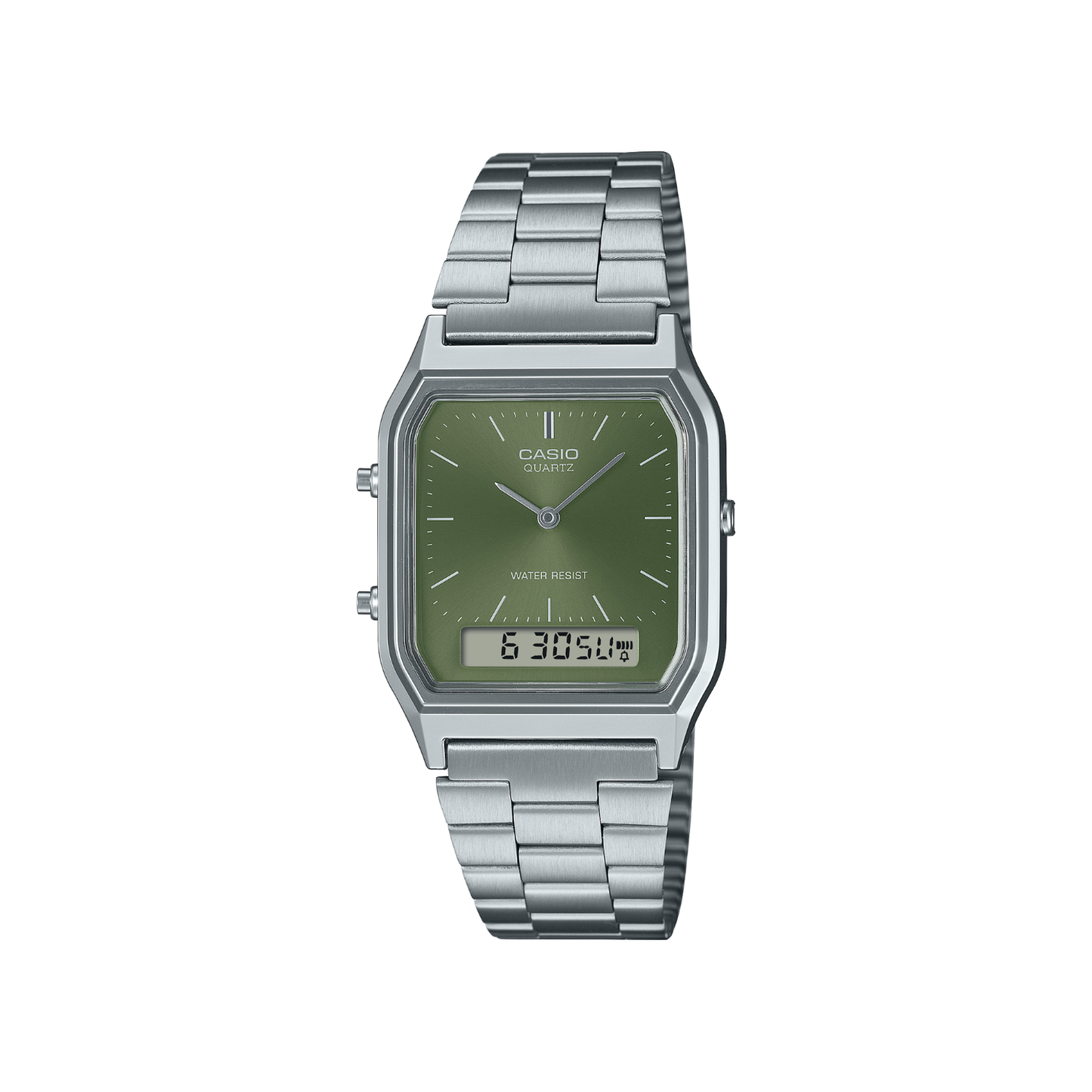 Reloj Análogo Digital Vintage Verde Unisex
