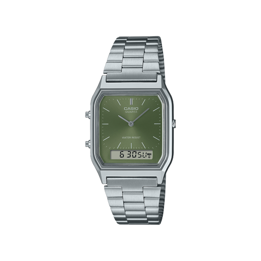Reloj Análogo Digital Vintage Verde Unisex