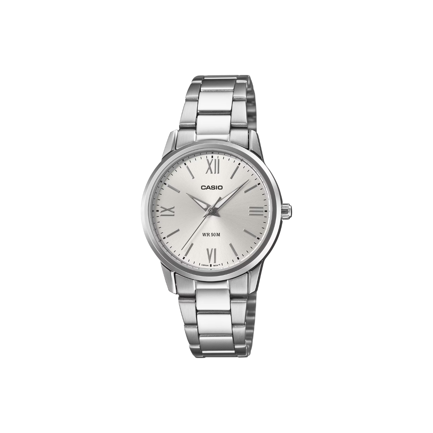 Reloj Análogo Clásico Plateado de Mujer